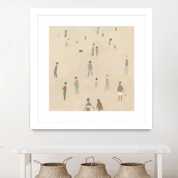 \"Beach Goer Iv\" Matted and Framed White 36x36 Wall Art
