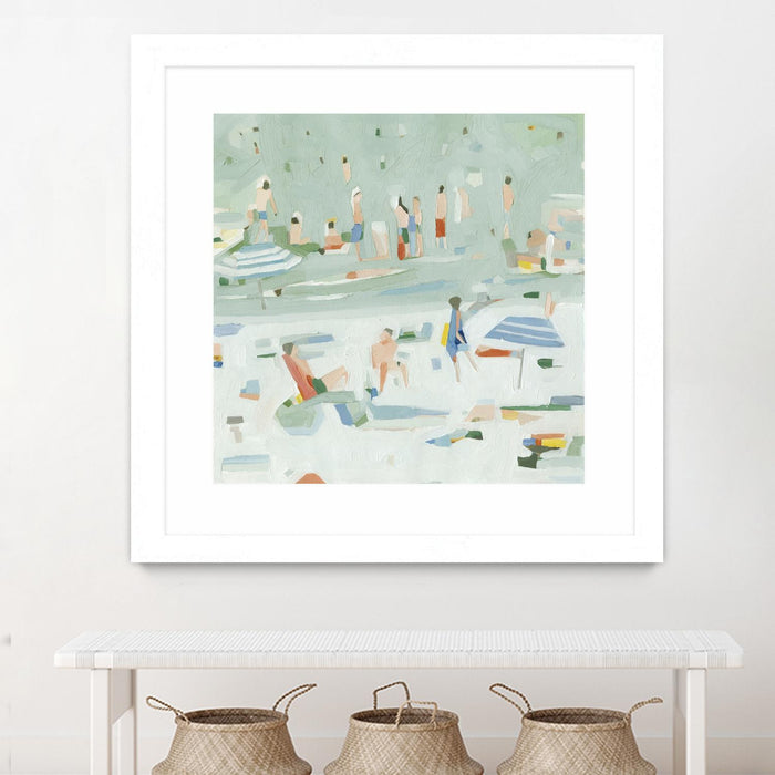 \"Summer Confetti Ii\" Matted and Framed White 36x36 Wall Art
