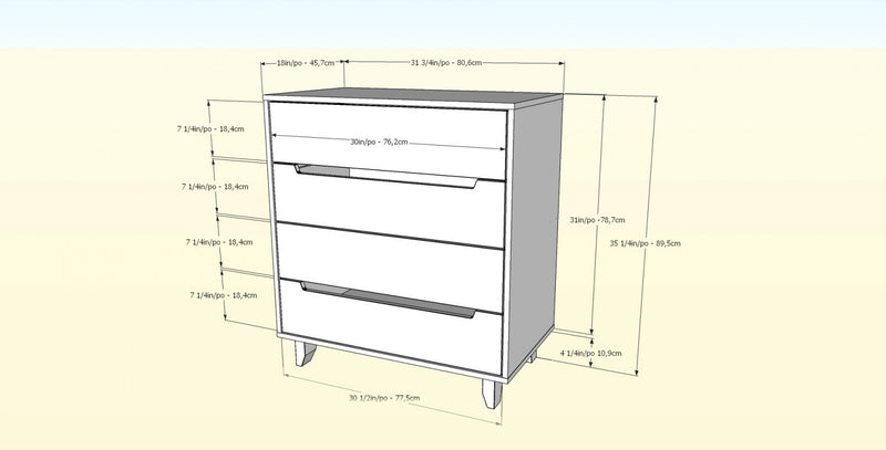 Nordika 4-Drawer Chest - Black