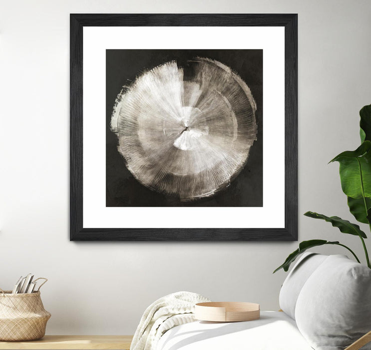 \"Touch Of Silver\" Matted and Framed Black 36x36 Wall Art