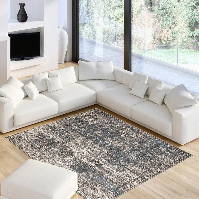 Dayna Blue, Grey Rug 8'0\" X 10'0\" Area Rug