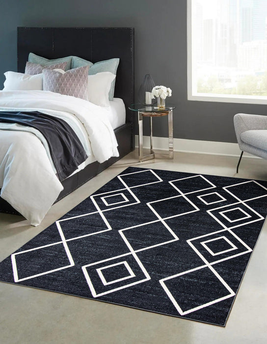 Kenza Blue Machine Washable Area Rug - 6'0\" x 9'0\"