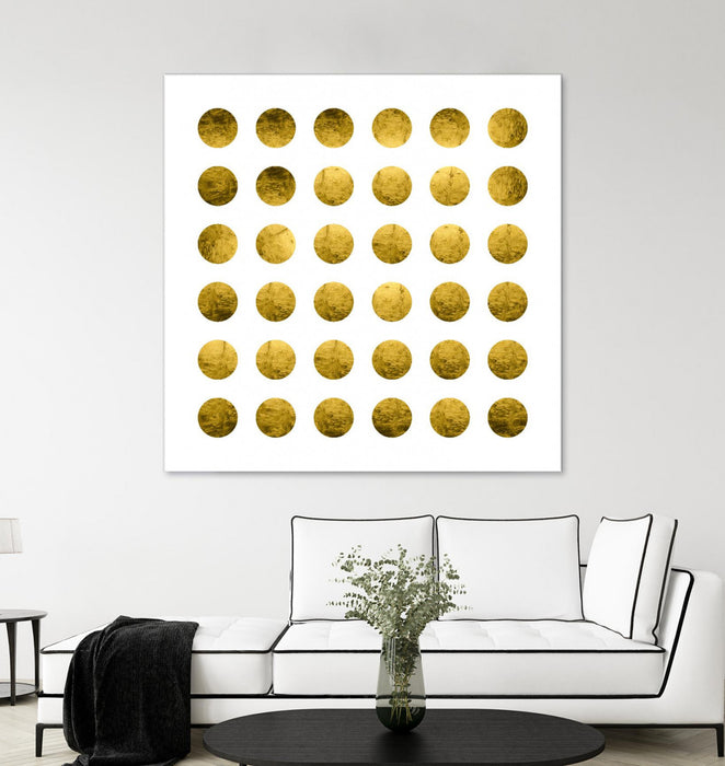 \"Golden Spots White\" Giant Art 54x54 Wall Art