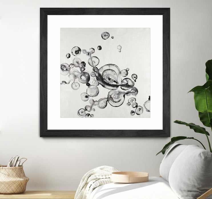 \"Transparent Onyx\" Matted and Framed Black 36x36 Wall Art
