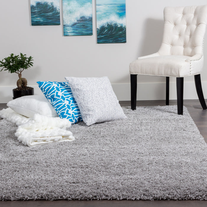 Victoria Light Grey Shag 3 x 5 Area Rug