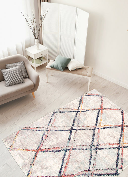 Makondo Abstract Ivory Area Rug - 5'3\" x 7'3\"