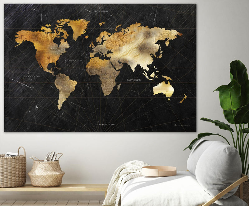 \"Dramatic World Map\" Giant Art 72x48 Wall Art