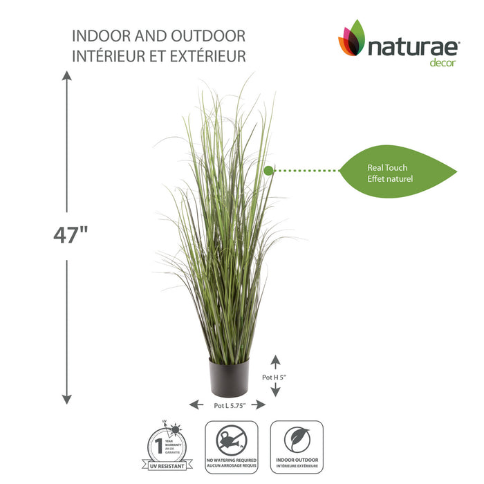 Artificial 47\" Grass Indoor And Outdoor In Black Pot