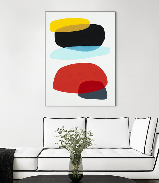 \"Joy And Pop Ii\" Canvas Framed Black 18x24 Wall Art