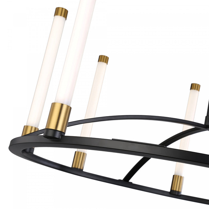 Infiniti Matte Black & Brass 8-Light Integrated LED Chandelier