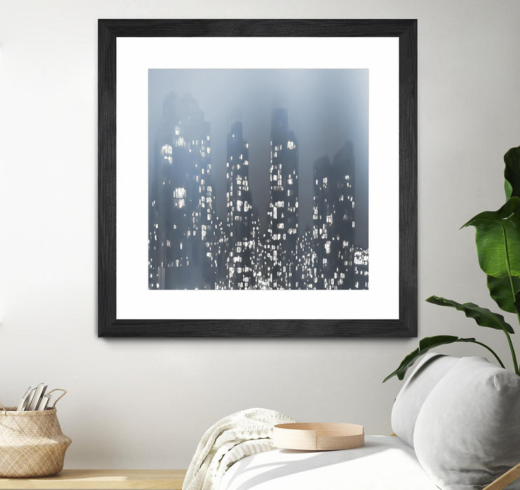 \"Dark City\" Matted and Framed Black 30x30 Wall Art