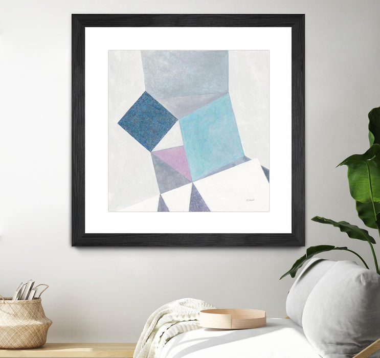 \"Bay Bridge V1\" Matted and Framed Black 30x30 Wall Art