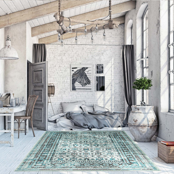 Awena Aqua 5'3\" x 7'7\" Area Rug