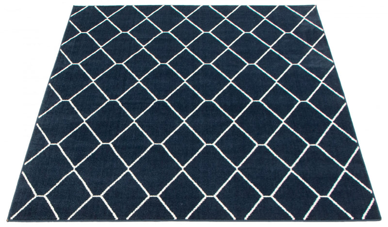 August Navy-White 6'7\" x 9'6\" Area Rug