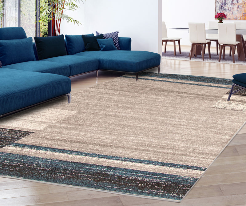 Aya Grey-Blue Area Rug - 3'11\" x 5'7\"