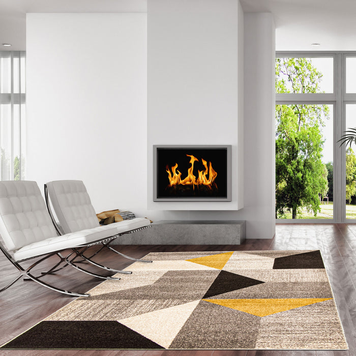 Hadley Grey / Gold 5'3\" x 7'3\" Area Rug