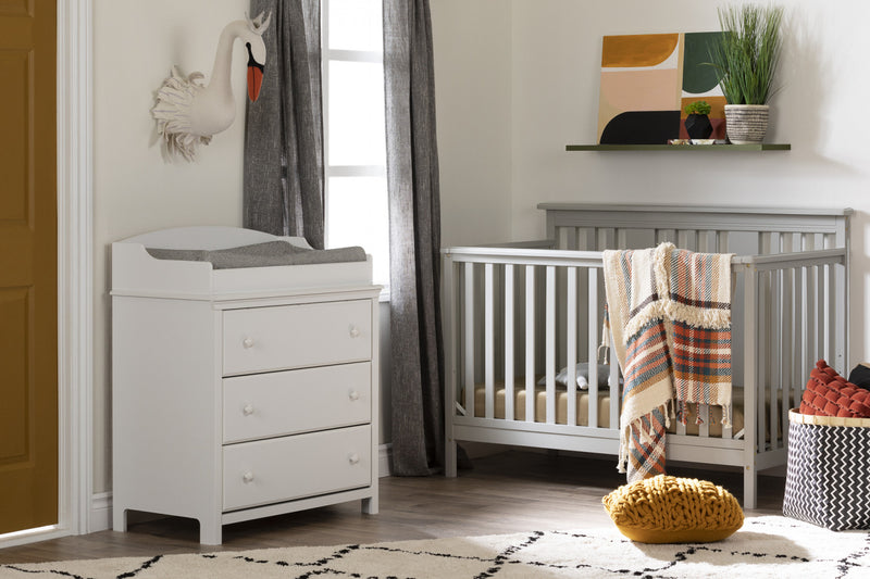 Cotton Candy Baby Crib 4 Heights With Toddler Rail - Soft Grey