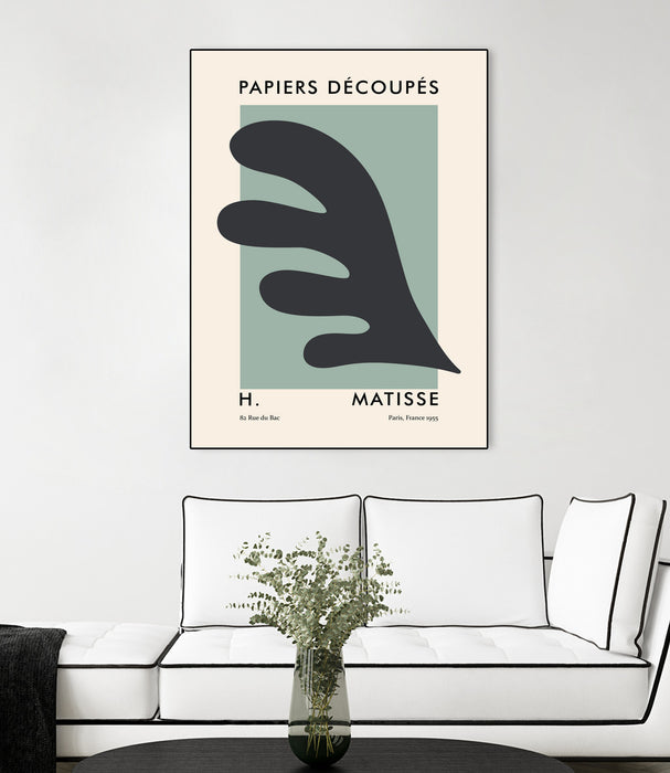 \"Papiers Découpés Vi\" Canvas Framed Black 24x32 Wall Art