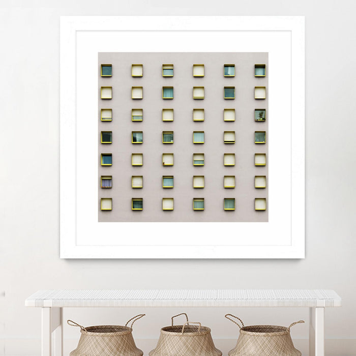 \"Windows Ii\" Matted and Framed White 30x30 Wall Art