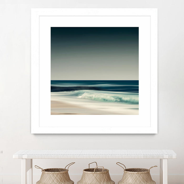 \"Cristal Surf\" Matted and Framed White 36x36 Wall Art
