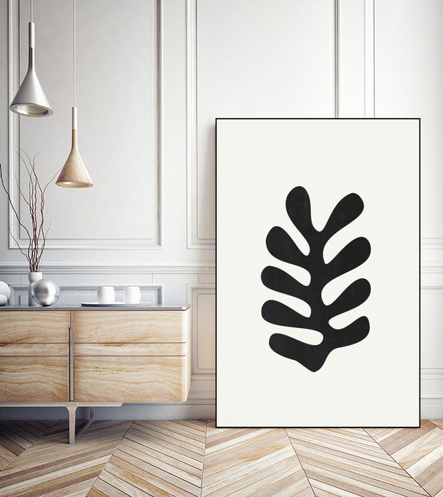 \"Papiers Découpés Iii\" Canvas Framed Black 24x36 Wall Art