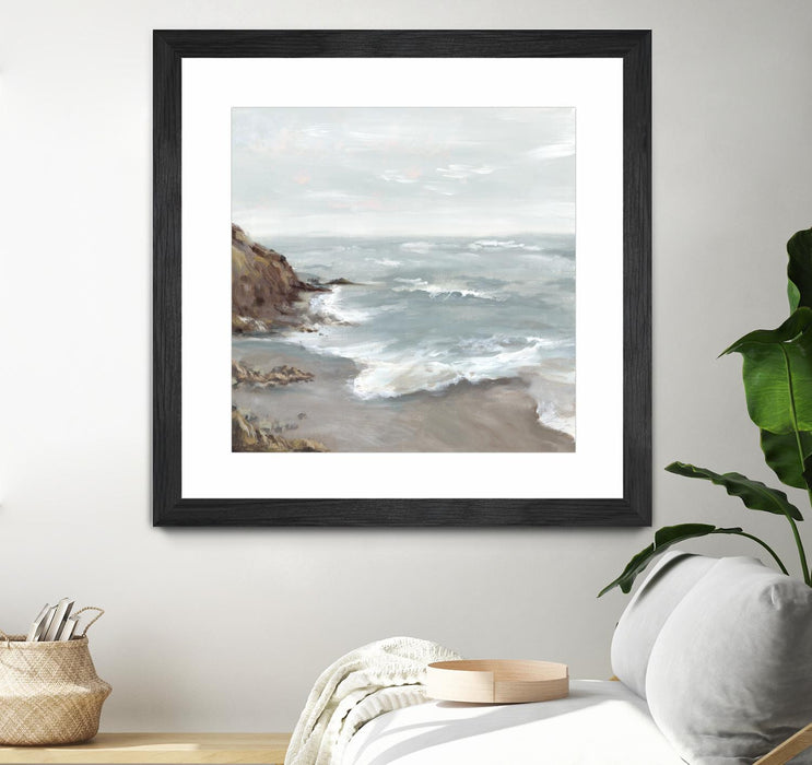\"Beautiful Bay\" Matted and Framed Black 36x36 Wall Art
