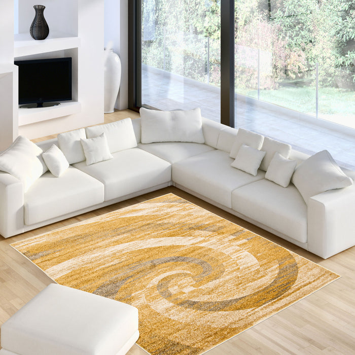 Korra Ivory / Gold 7'10\" x 10'2\" Area Rug
