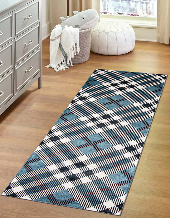 Kors Blue Machine Washable Area Rug - 2'6\" x 8'0\"