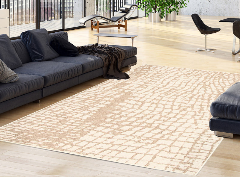 Sadie Safari Champagne-Taupe Area Rug - 7'10\" x 10'2\"
