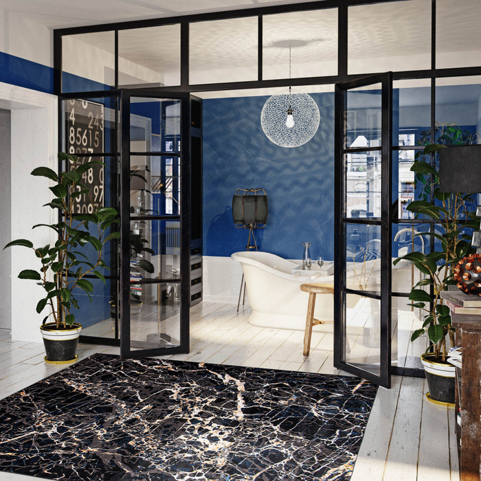 Black Marble Area Rug - 8'0\" x 10'0\"