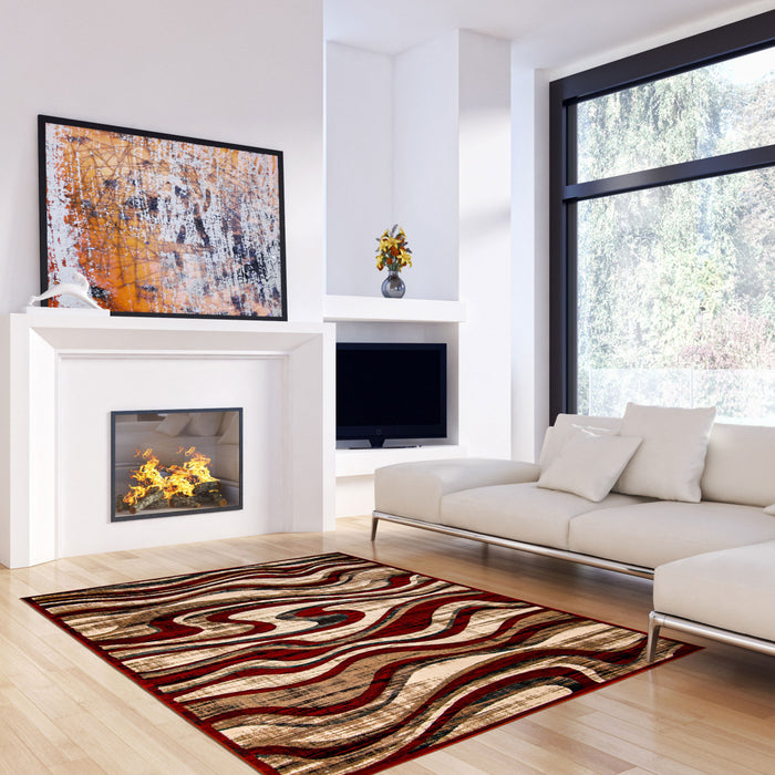 Allonah Red Area Rug - 5'3\" X 7'3\" 