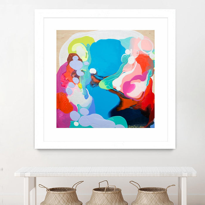 \"Traveling Back In Time\" Matted and Framed White 30x30 Wall Art