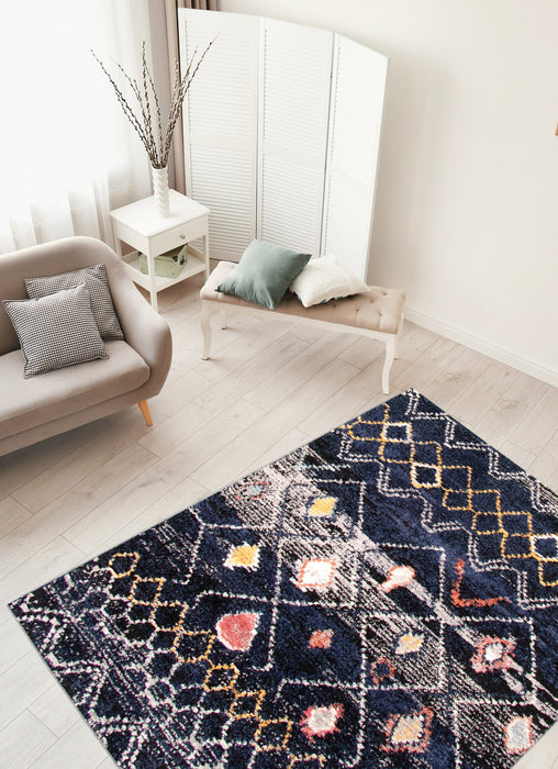 Makondo Classic Navy Blue Area Rug - 5'3\" x 7'3\"