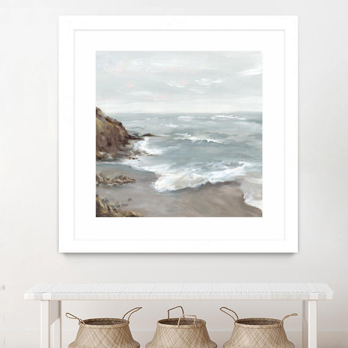 \"Beautiful Bay\" Matted and Framed White 30x30 Wall Art