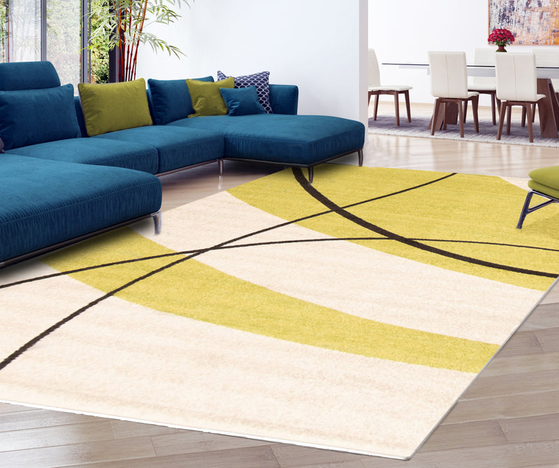 Carson Cream-Green Area Rug - 7'10\" x 10'2\"