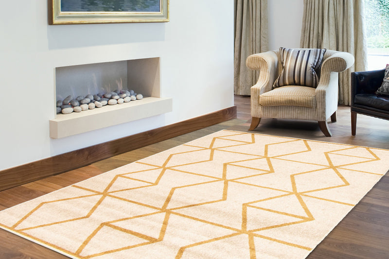 Anandi Ivory-Gold Area Rug - 3'11\" x 5'7\"
