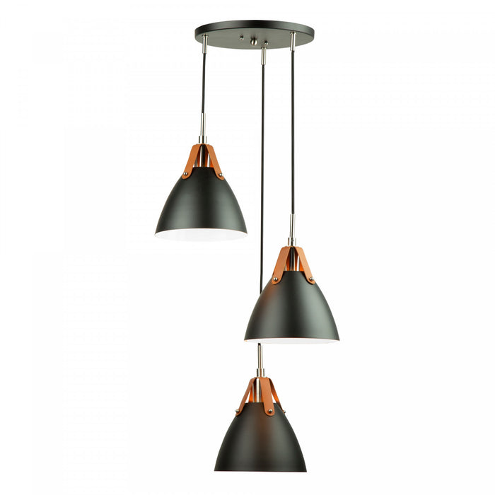 Tote 3-Light Black Pendant