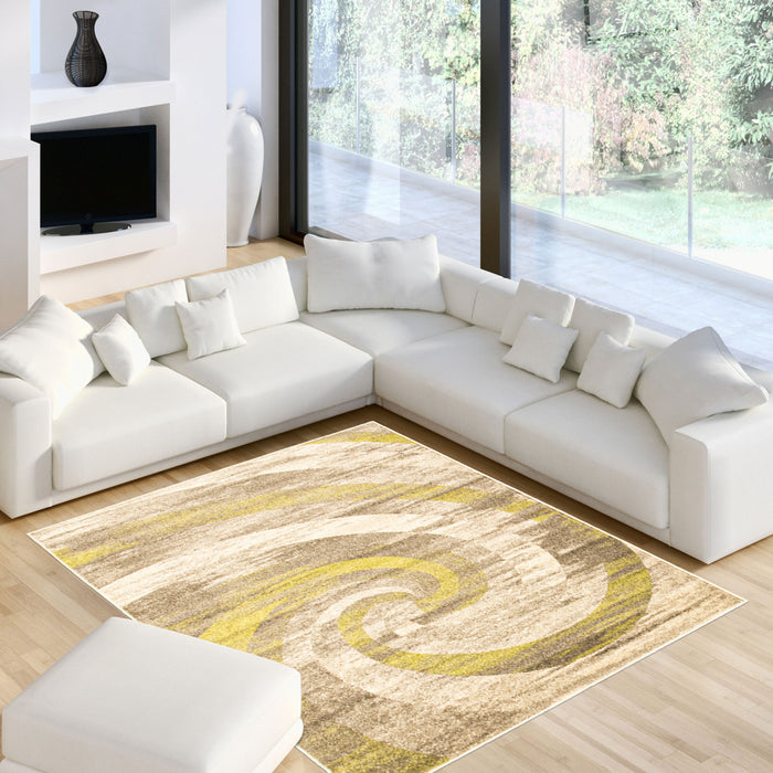 Korra Ivory / Green 6'7\" x 9'6\" Area Rug
