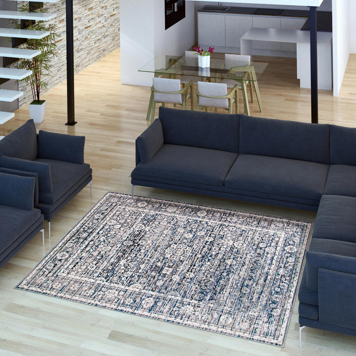 Shaleigh Cream, Grey Rug 5'3\" X 7'3\" Area Rug