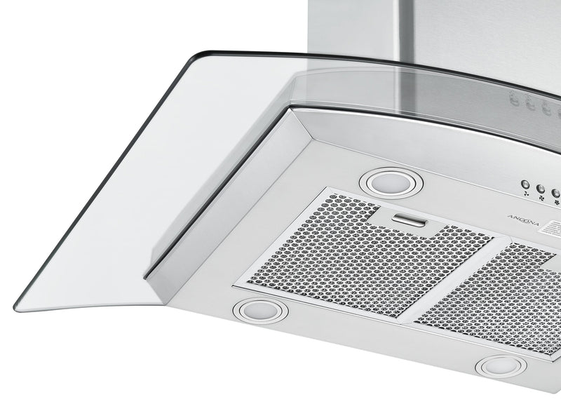 Ancona IGCC636 36\" Island Glass Stainless Steel Range Hood - AN-1405