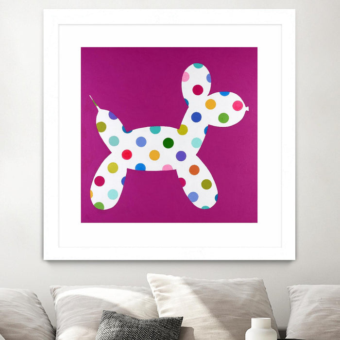 \"Dottie\" Matted and Framed White 36x36 Wall Art