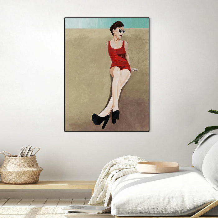 \"Rays Of Glamour\" Canvas Framed Black 18x24 Wall Art