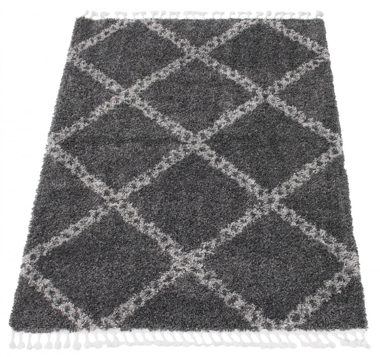 Helma Stark Dark Grey Shag 8'0\" X 10'0\" Area Rug