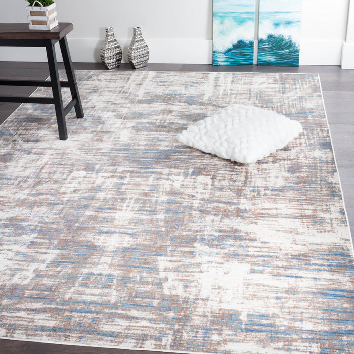 Shi Abstract Blue 3x5 Area Rug