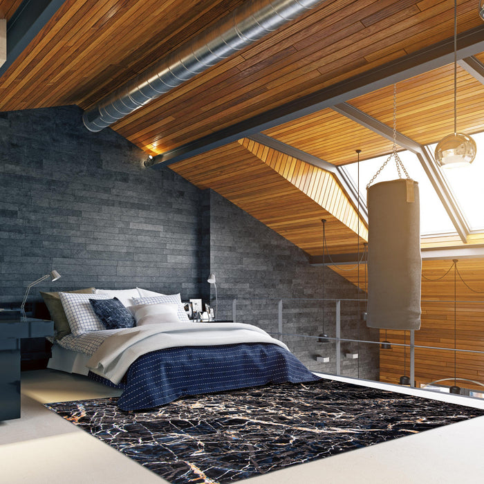 Black Marble Area Rug - 8'0\" x 10'0\"