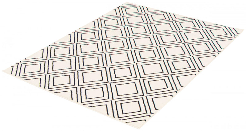 August Geod White-Navy 7'10\" x 10'2\" Area Rug
