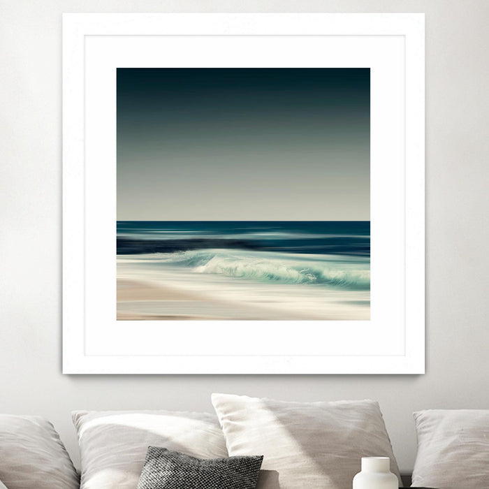 \"Cristal Surf\" Matted and Framed White 36x36 Wall Art