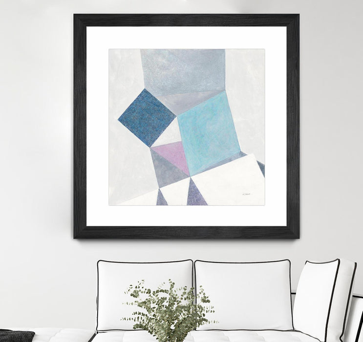 \"Bay Bridge V1\" Matted and Framed Black 30x30 Wall Art