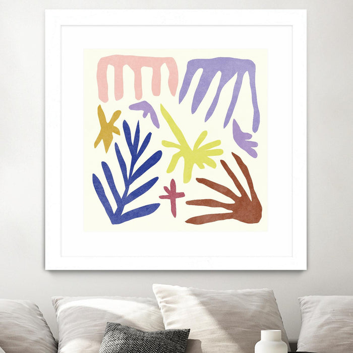 \"Coral Construction Ii\" Matted and Framed White 30x30 Wall Art