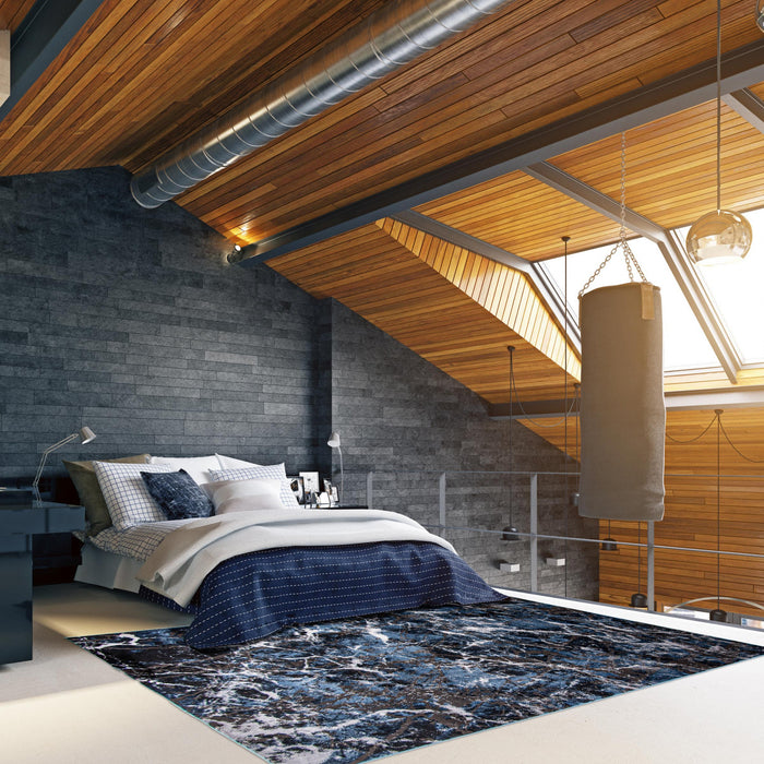 Blue Marble Area Rug - 5'3\" x 7'3\"